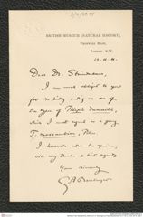 Nachlass Franz Steindachner, Brief von G. A. Boulenger an Franz Steindachner (14.11.1911), Inv.Nr. 49.14, Seite 1